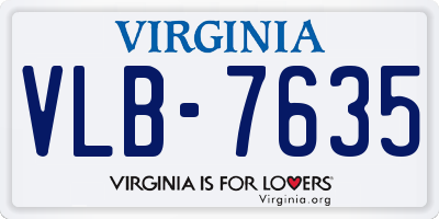 VA license plate VLB7635