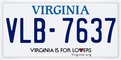 VA license plate VLB7637
