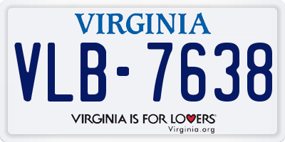 VA license plate VLB7638