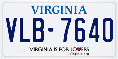 VA license plate VLB7640