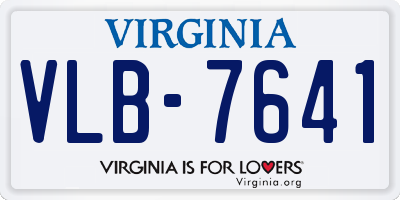 VA license plate VLB7641