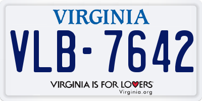 VA license plate VLB7642