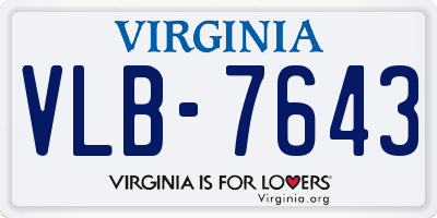 VA license plate VLB7643