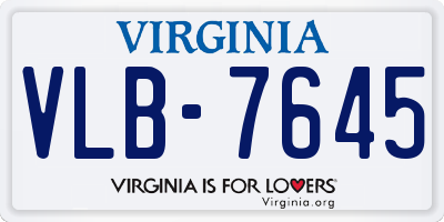 VA license plate VLB7645