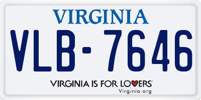 VA license plate VLB7646