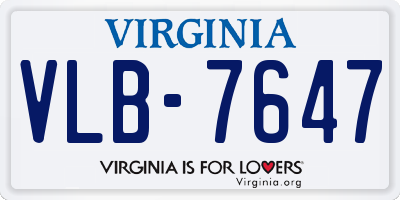 VA license plate VLB7647