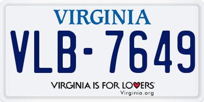 VA license plate VLB7649