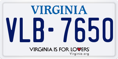 VA license plate VLB7650