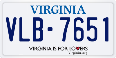 VA license plate VLB7651