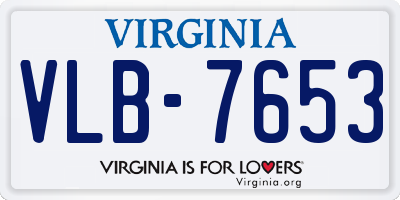 VA license plate VLB7653