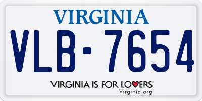 VA license plate VLB7654