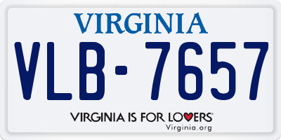 VA license plate VLB7657