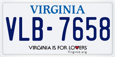 VA license plate VLB7658