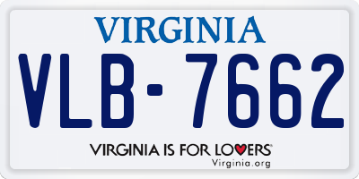 VA license plate VLB7662