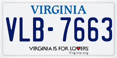 VA license plate VLB7663