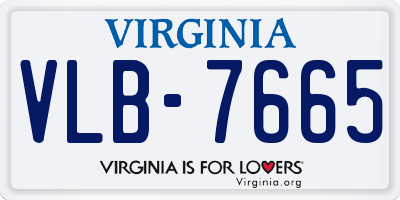VA license plate VLB7665