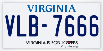 VA license plate VLB7666