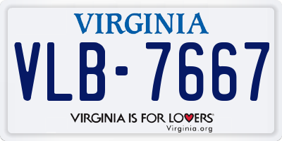VA license plate VLB7667