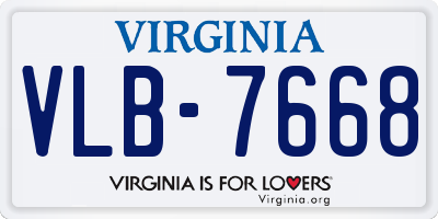 VA license plate VLB7668