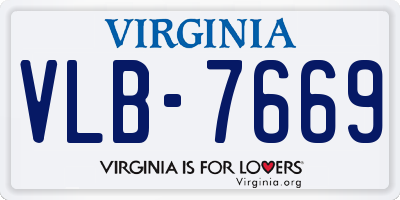 VA license plate VLB7669