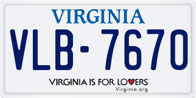 VA license plate VLB7670