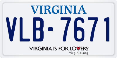 VA license plate VLB7671