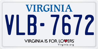 VA license plate VLB7672