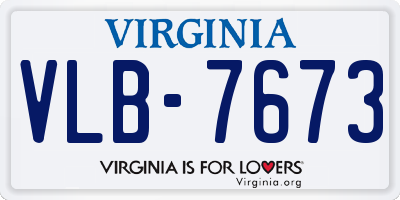 VA license plate VLB7673