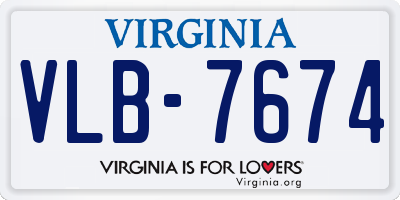 VA license plate VLB7674