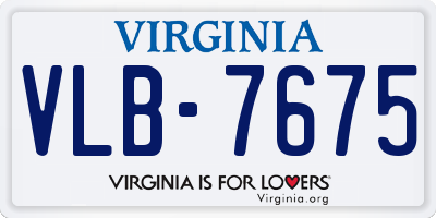 VA license plate VLB7675