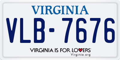 VA license plate VLB7676