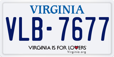 VA license plate VLB7677