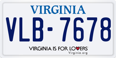 VA license plate VLB7678