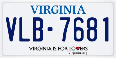 VA license plate VLB7681