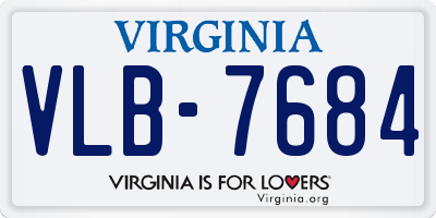 VA license plate VLB7684
