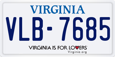 VA license plate VLB7685