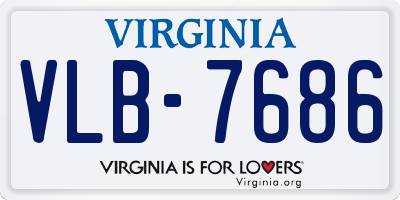 VA license plate VLB7686