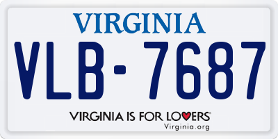 VA license plate VLB7687