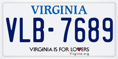 VA license plate VLB7689