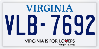 VA license plate VLB7692