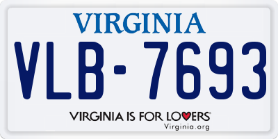 VA license plate VLB7693