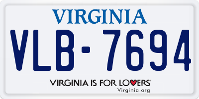 VA license plate VLB7694