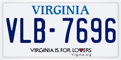 VA license plate VLB7696