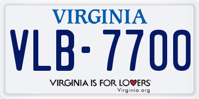 VA license plate VLB7700