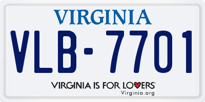 VA license plate VLB7701