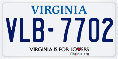 VA license plate VLB7702
