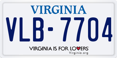 VA license plate VLB7704