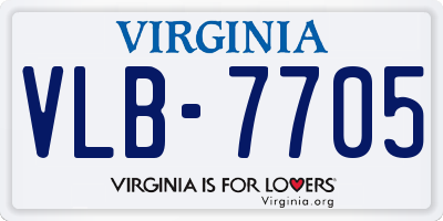 VA license plate VLB7705
