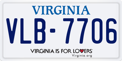 VA license plate VLB7706