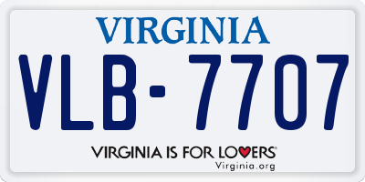 VA license plate VLB7707